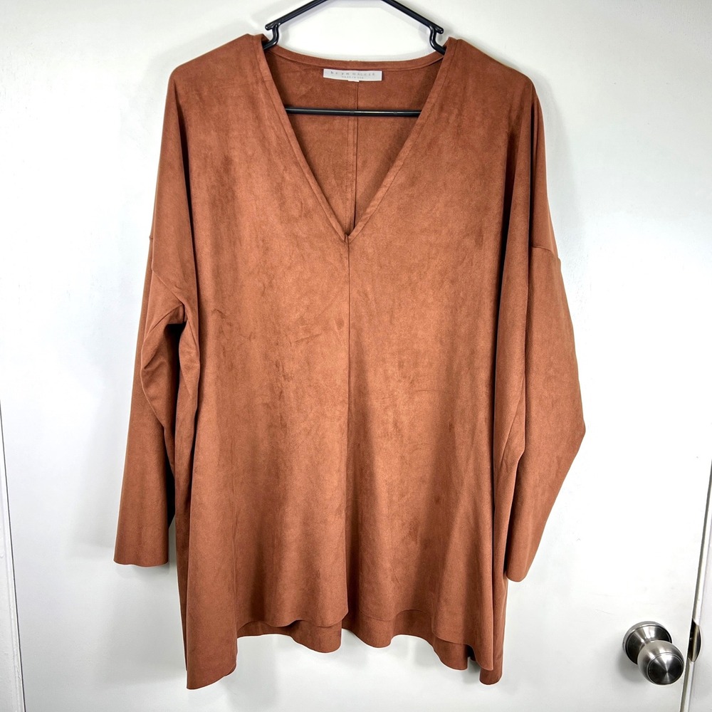 Bryn Walker Womens Baxter Faux Suede Tunic Top Size XL Lagenlook Quiet Luxury‎